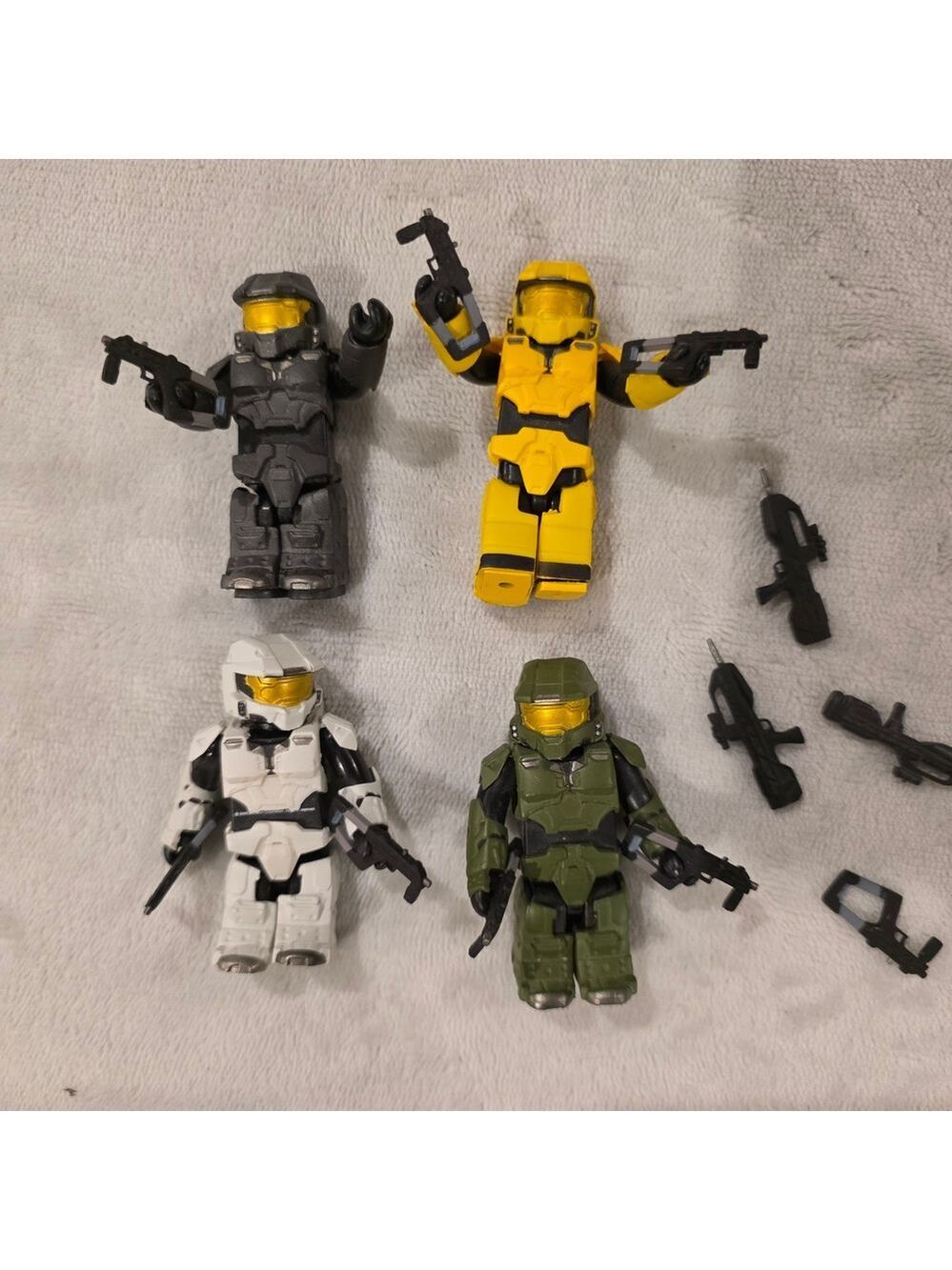 XBox Master Chief Action Figure Set - Yellow, Green, Gray, and White